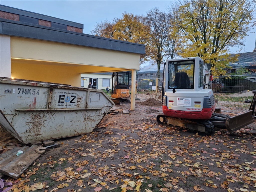 Rückbauarbeiten mit Minibagger und Container